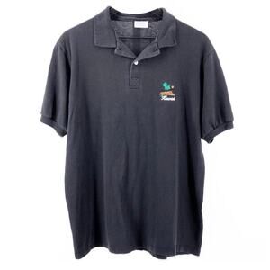 Hawaii faded black polo shirt 80s 1980s vintage